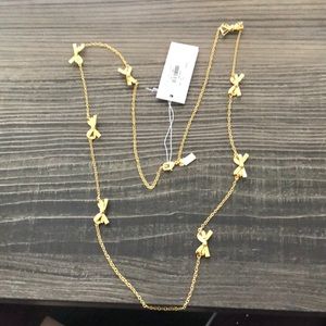 Kate Spade gold bow long necklace